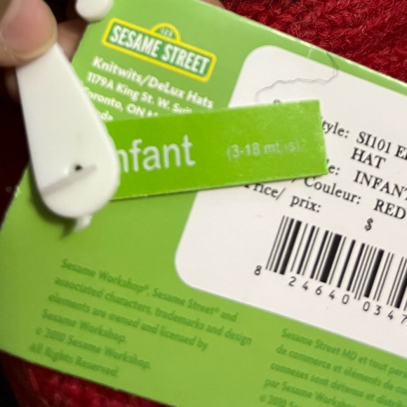 NWT Knitwits Handmade Elmo from Sesame Street Baby Earflap Hat with Velcro Close - Picture 7 of 7